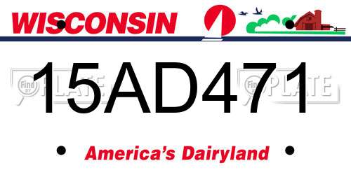 15AD471 Wisconsin License Plate