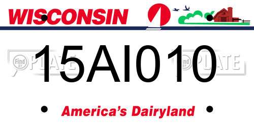 15AI010 Wisconsin License Plate