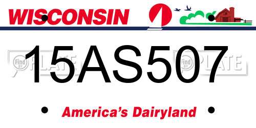 15AS507 Wisconsin License Plate