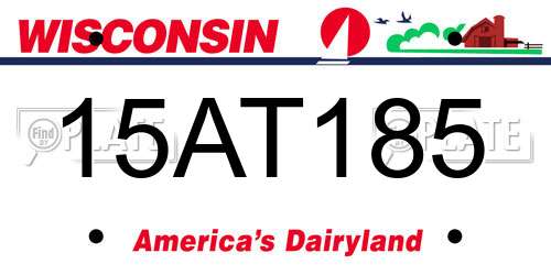 15AT185 Wisconsin License Plate