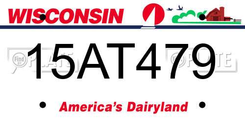 15AT479 Wisconsin License Plate