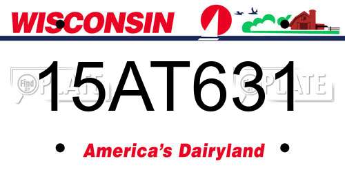 15AT631 Wisconsin License Plate