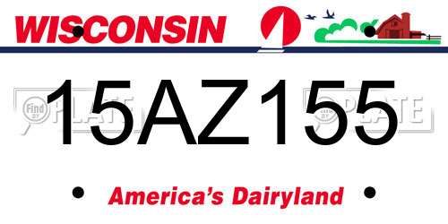 15AZ155 Wisconsin License Plate