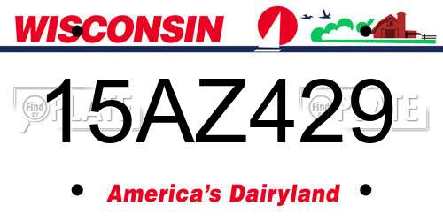 15AZ429 Wisconsin License Plate