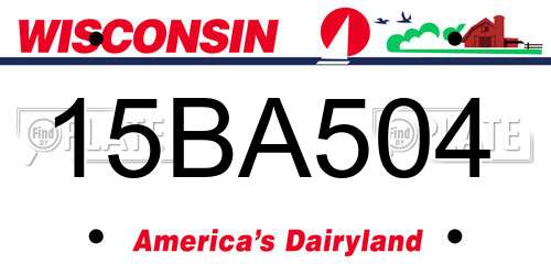 15BA504 Wisconsin License Plate