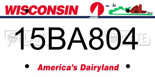 15BA804 Wisconsin License Plate
