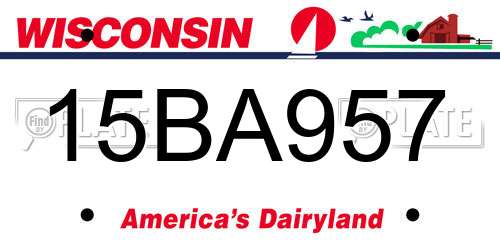 15BA957 Wisconsin License Plate