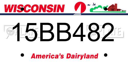 15BB482 Wisconsin License Plate