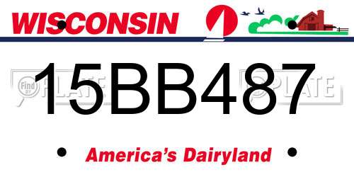 15BB487 Wisconsin License Plate