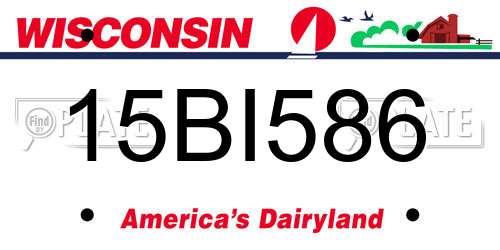 15BI586 Wisconsin License Plate