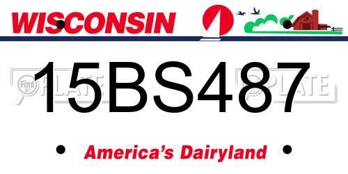 15BS487 Wisconsin License Plate