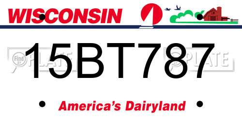 15BT787 Wisconsin License Plate