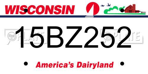 15BZ252 Wisconsin License Plate