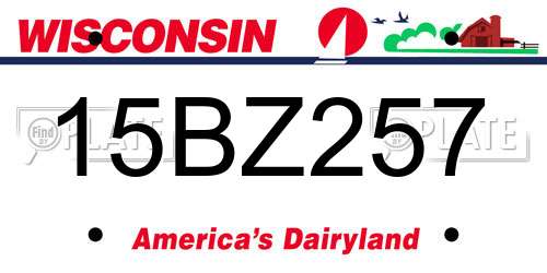 15BZ257 Wisconsin License Plate