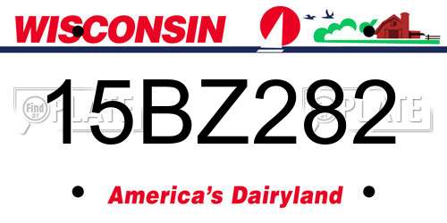 15BZ282 Wisconsin License Plate