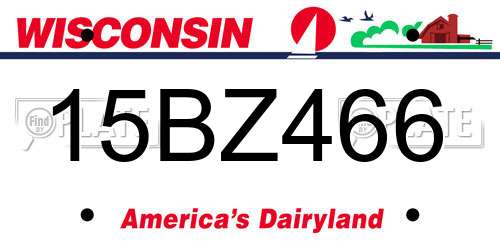 15BZ466 Wisconsin License Plate
