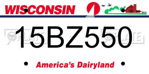 15BZ550 Wisconsin License Plate