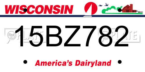15BZ782 Wisconsin License Plate
