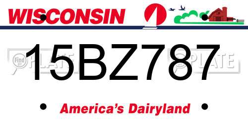 15BZ787 Wisconsin License Plate