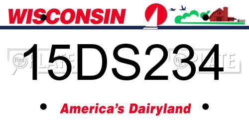 15DS234 Wisconsin License Plate