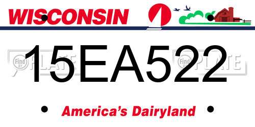 15EA522 Wisconsin License Plate
