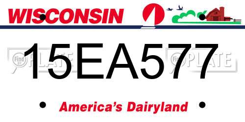 15EA577 Wisconsin License Plate