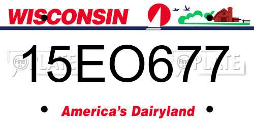 15EO677 Wisconsin License Plate