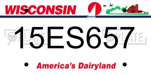 15ES657 Wisconsin License Plate