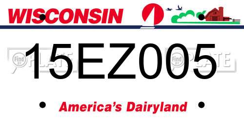 15EZ005 Wisconsin License Plate