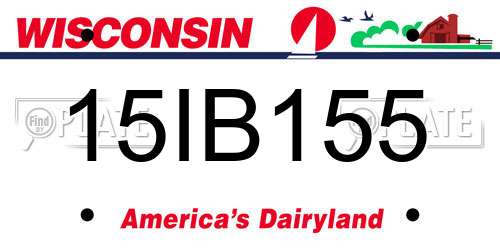 15IB155 Wisconsin License Plate