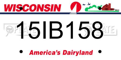 15IB158 Wisconsin License Plate