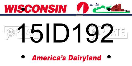 15ID192 Wisconsin License Plate