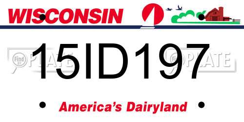 15ID197 Wisconsin License Plate
