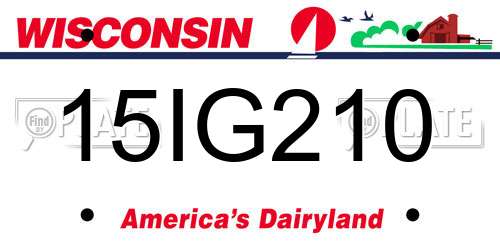 15IG210 Wisconsin License Plate