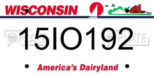 15IO192 Wisconsin License Plate
