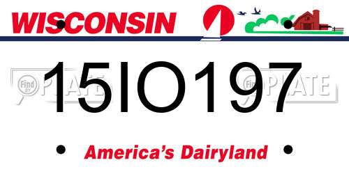 15IO197 Wisconsin License Plate