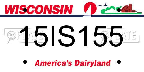 15IS155 Wisconsin License Plate