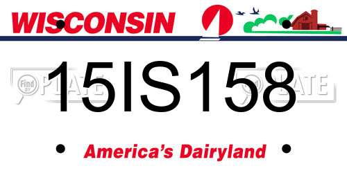 15IS158 Wisconsin License Plate