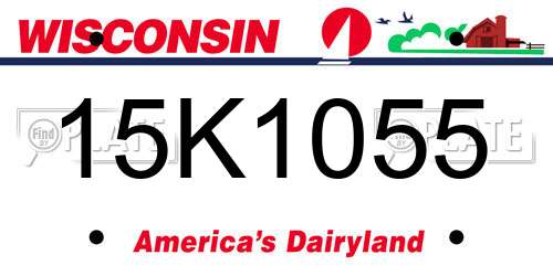 15K1055 Wisconsin License Plate