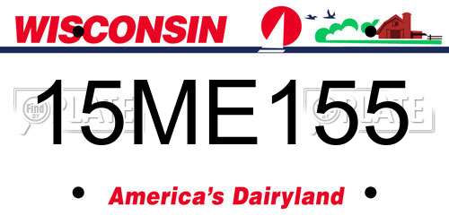 15ME155 Wisconsin License Plate