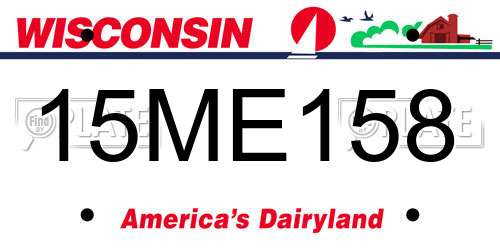 15ME158 Wisconsin License Plate