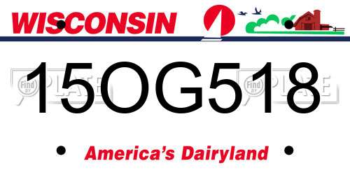 15OG518 Wisconsin License Plate