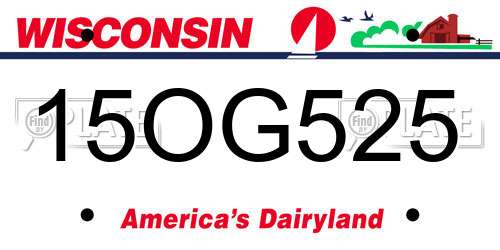 15OG525 Wisconsin License Plate