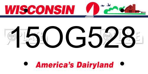 15OG528 Wisconsin License Plate