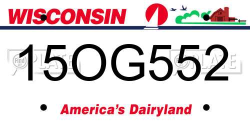 15OG552 Wisconsin License Plate