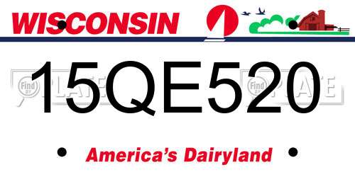 15QE520 Wisconsin License Plate