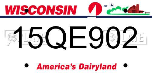 15QE902 Wisconsin License Plate