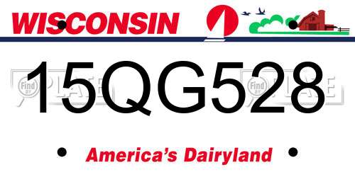 15QG528 Wisconsin License Plate