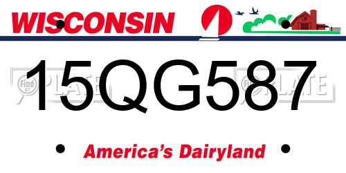 15QG587 Wisconsin License Plate