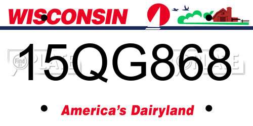 15QG868 Wisconsin License Plate